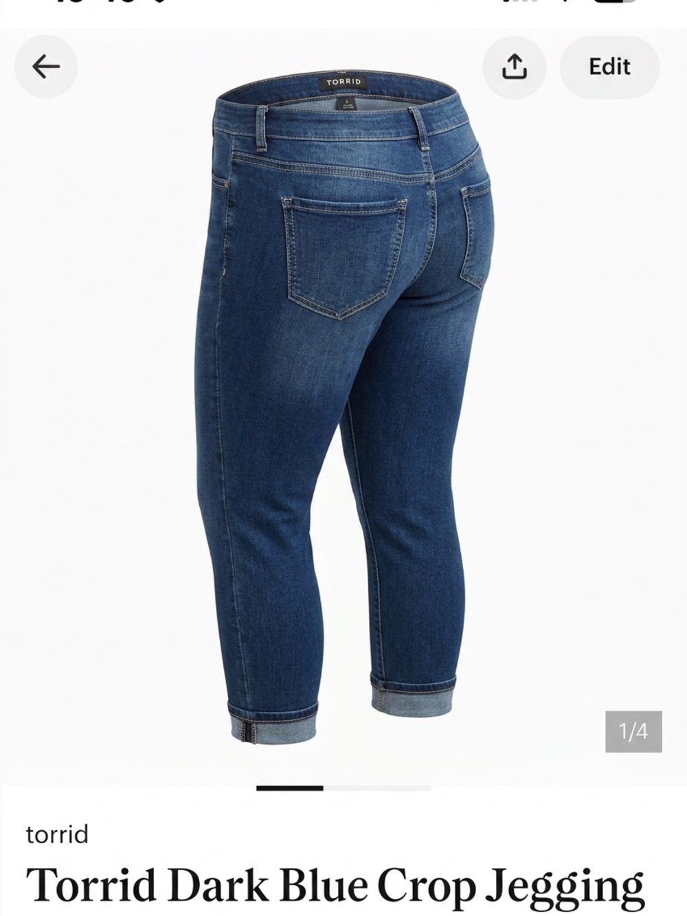 Torrid Dark Blue Crop Jegging